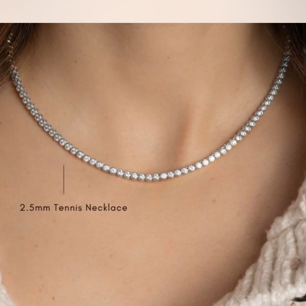 Dazzling Silver Tennis Necklace